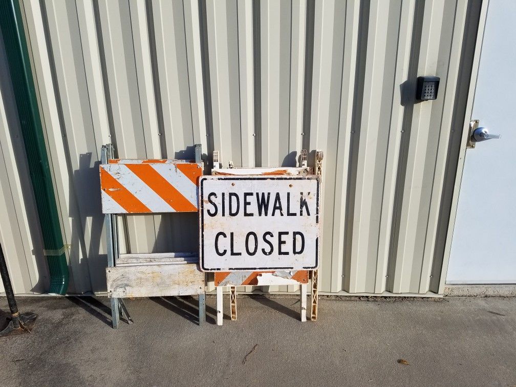 Sidewalk Closed Signs