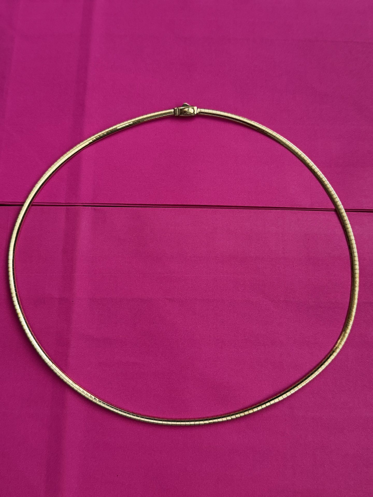 Vintage 925 Sterling Silver 2 Tone Reversible Gold & Silver Necklace choker  Approx 18.5 inches long