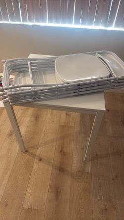 Small table and foldable chairs