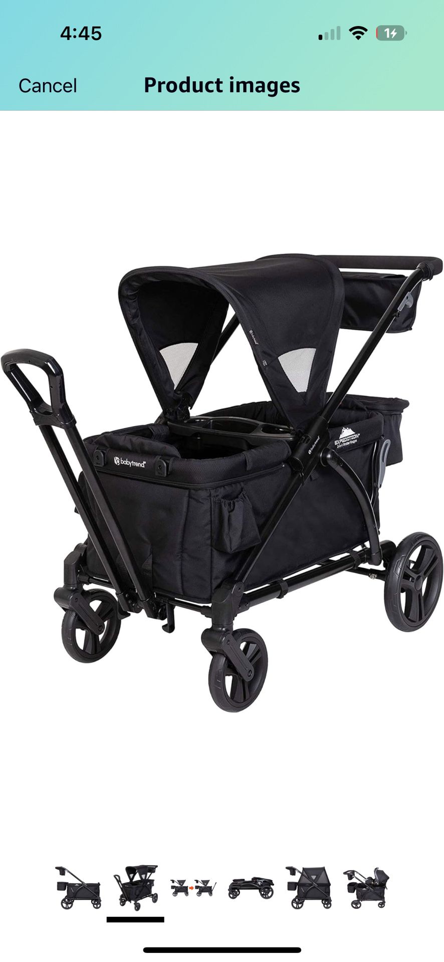 Baby Trend Expedition 2-in-1 Stroller Wagon PLUS, Ultra Black