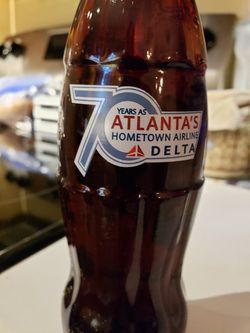 Atlanta Delta Airlines 70 years coca cola bottle