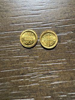 2x PG&G Half Gram 9999 Gold Bullion