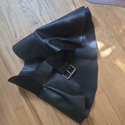 Peplum Waist Faux Leather Skirt M/L