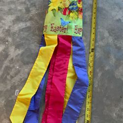 Happy Easter Windsock W/ Accent Designs, Weather Resistant Material, 28 Inches Long