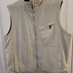 Men's XL Vest Reversable Van Heusen Beige / black