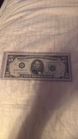 $5 dollar bill 1985