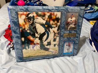 John Elway plaque with signature