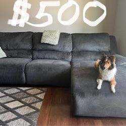 Dual Power Reclining Couch // Grey