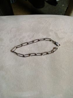 925 Sterling Silver Paper Clip Bracelet 