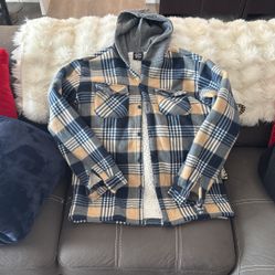 Nice Warm Flannel Hoodie Guys Size Medium