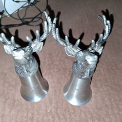 Set Of Jagermeister Deer Head Pewter & Stainless Bar Shots