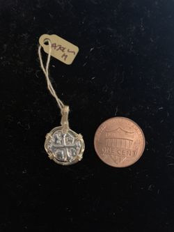 Atocha silver coin Pendant gold bezel