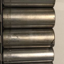 8 Craftsman 12-point SAE Deep Sockets in 1/2” Drive