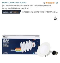 (4 - Pack) Commercial Electric 4 in. Color temperature Integrated LED Recessed Trim
