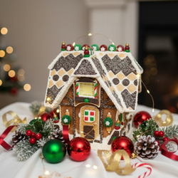BEAUTIFUL  Vintage Large Ceramic Resin Decorative Gingerbread House 12"X 10"X 9" Very Nice, HIGH QUALITY and Excellent Condition!