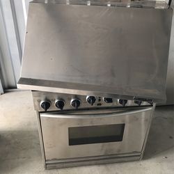 Commercial Kitchen Aid Hood, Stove, Oven