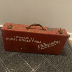 Vintage Milwaukee Right Angle Drill Case And Drill 