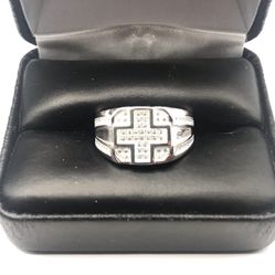 925 Sterling Silver CZ Cross men’s Ring Size 9 Or 10