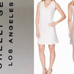 LAUNDRY BY SHELLI SEGAL Women's Sequined Fringe Sheath Dress TEDO size 6