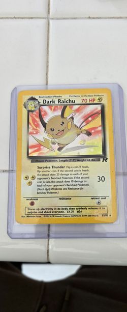 Dark raichu holo pokemon card