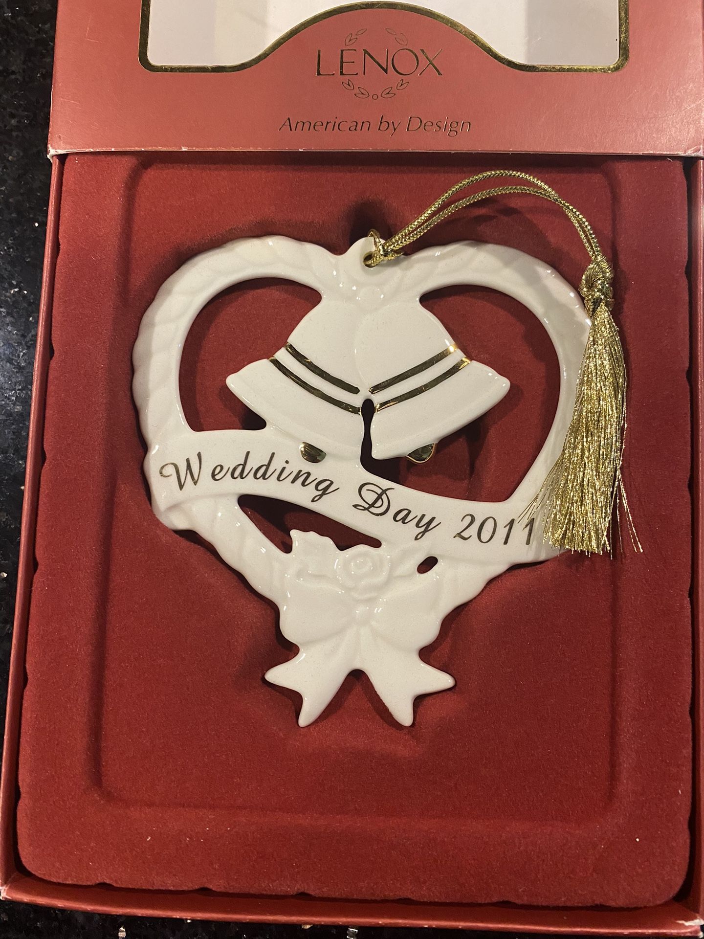 Lenox 2011 Wedding Day Bells in Heart Ornament NEW
