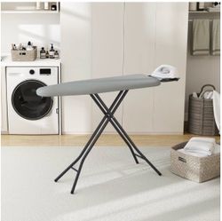 Ironing Board 43"x14" with Heavy Duty Iron Rest, Foldable, Gray Full Size Ironing Surface with Sturdy Steel X-Frame, 9 Adjustable Heights 21 to 36 Inc