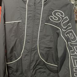 Black Supreme Piping Track Jacket