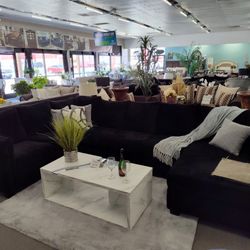 SALE!!! Sectional With Chaise / Made In The USA/ Available In Different Colors & Materials