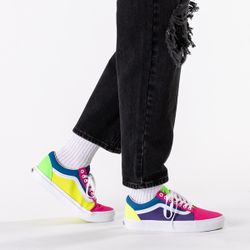 Vans Old Skool Neon Color-Block Skate Sneakers