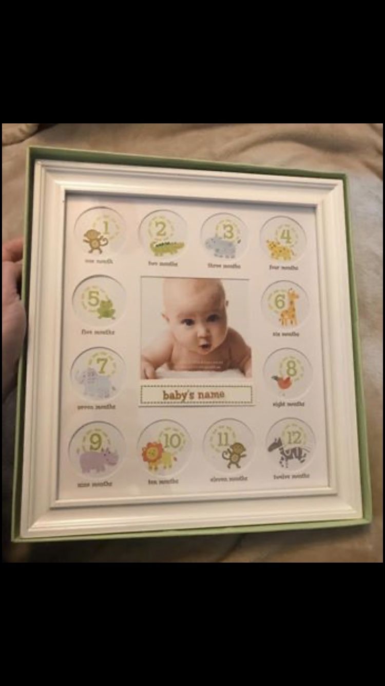 Baby First Year Frame - C.R. Gibson Stepping Stones - Monthly Pictures - 12’’ tall