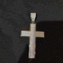 White Gold Plates Extra Large 24 Carat Moissanite Pendant!