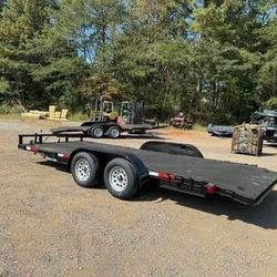 New 7x18 Steel Floor Car Hauler Trailer 