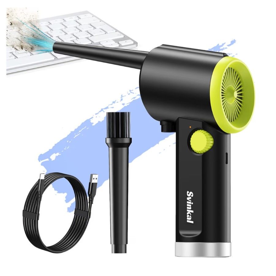 Compressed air Duster Electric, Computer air Blower Gun, air Blower for Computer Keyboard, Cordless air Duster, for Cleaning Camera Toys Greenery Comp