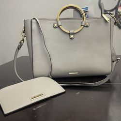 💜 Like  New Leather Designer Purse REBECCA MINKOFF