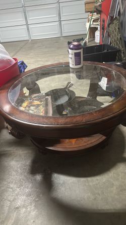 Glass coffee table