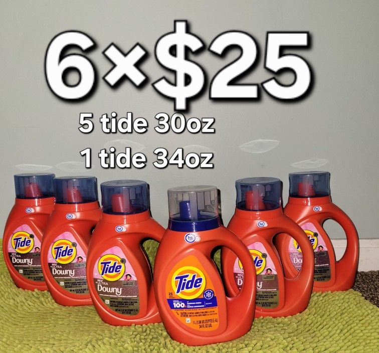 5 Tide Downy 30oz/1 Tide Original 34oz