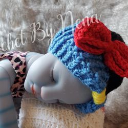 Crochet Newborn Snow White  Turban 