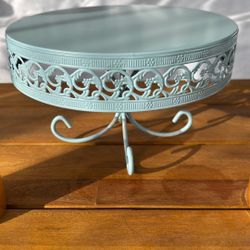 Blue Metal Cake Stand