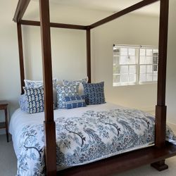 Solid Mahogany Wood King Bed Frame 