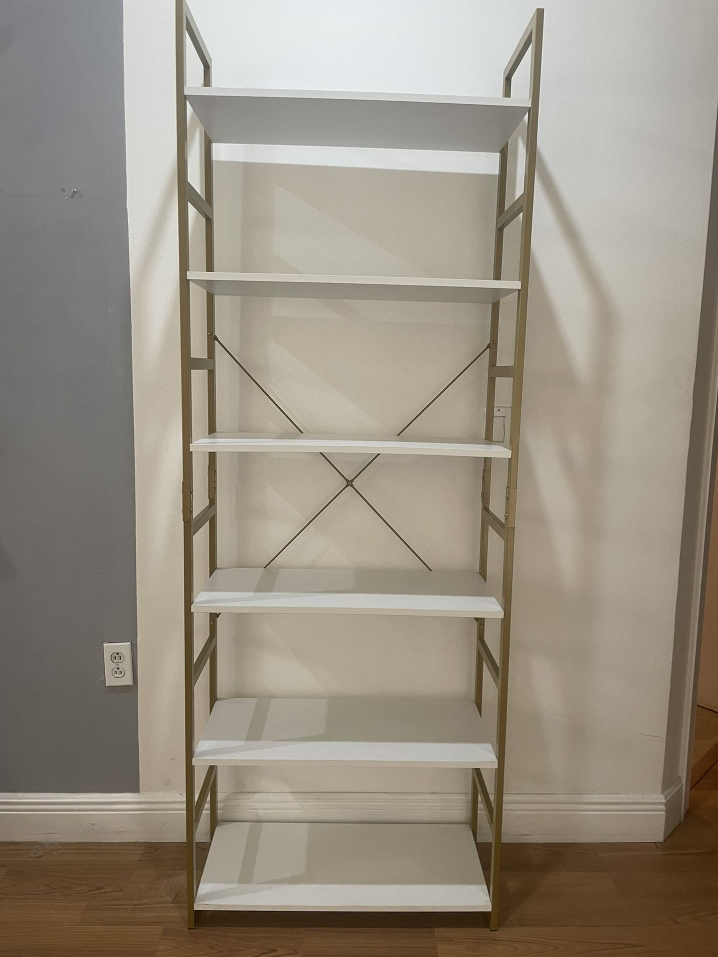 Elegant White and Gold bookshelf