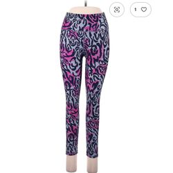 Under Armour Pink and Black Patterned Leggings Pants Size M