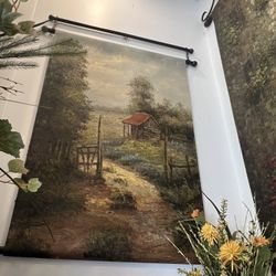 Oil Painting With Iron Frame