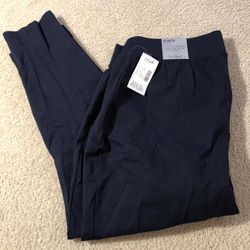 Catherines navy ponte knit leggings - Womens 2XP, NWT, waist 19.5”, crotch knot to bottom 25”, outer length 35.5”