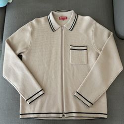 Supreme Fw16 Zip Up Polo Sweater Pink