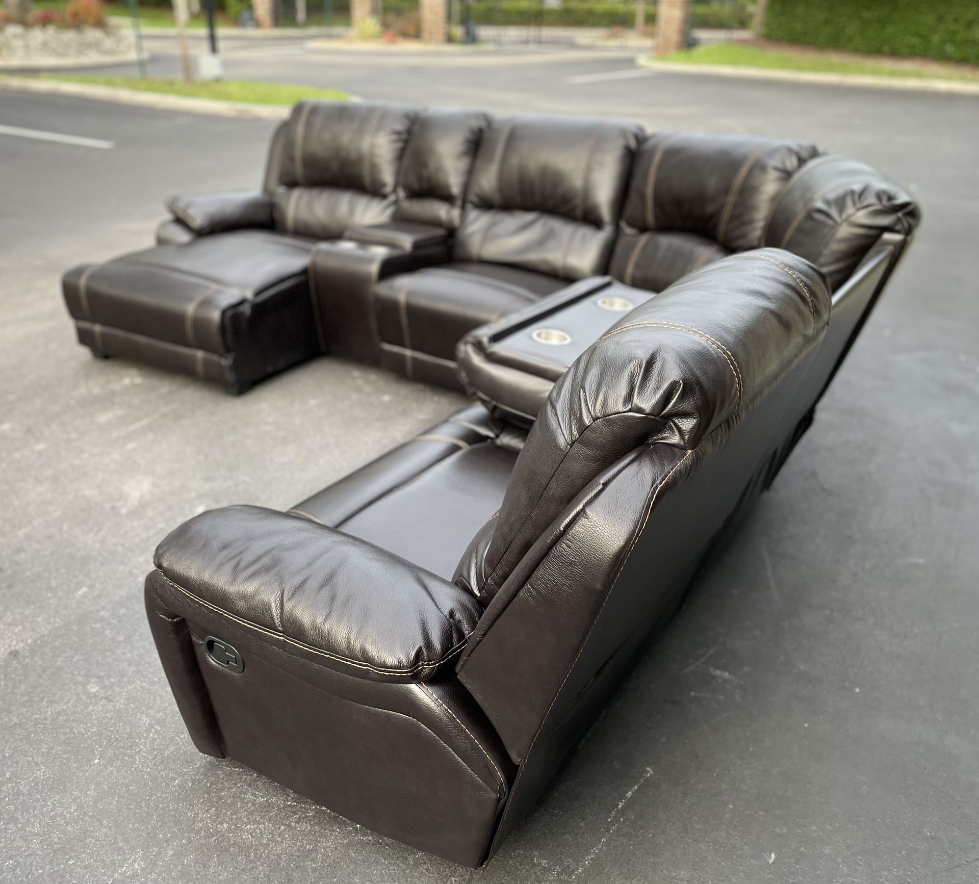 🛋️ Sectional Couch/Sofa - Dark Brown - Recliners - Leather - Delivery Available 🚛