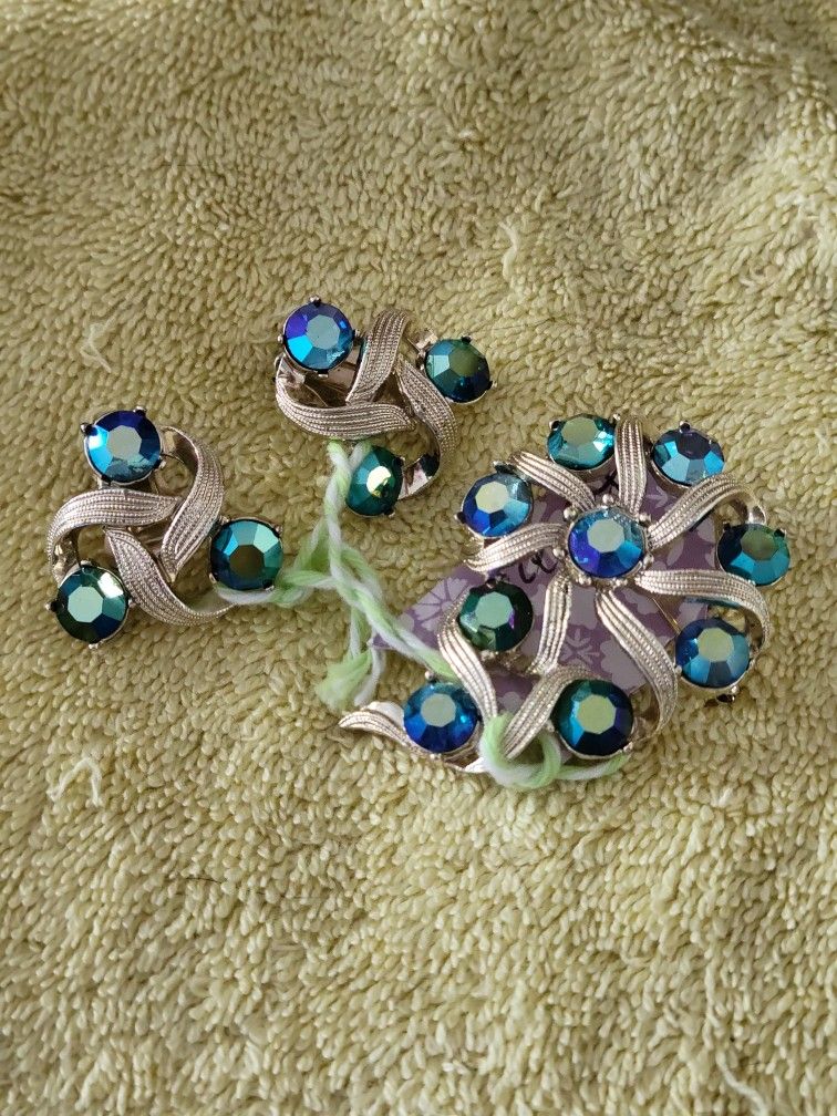 Brooch And Matching Earrings 