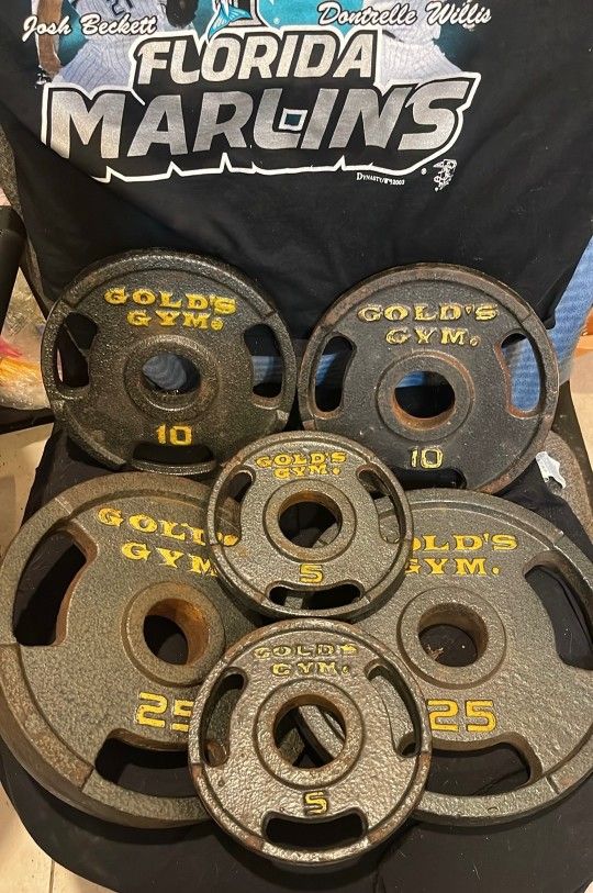GOLDS GYM SET OF OLYMPIC PLATES (PAIRS OF) : 25s 10s 5s