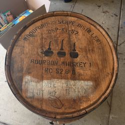Rustic Bourbon Barrel Cabinet / Wine Bar Storage
