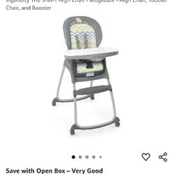 Ingenuity Trio 3-in-1 High Chair - High Chair, Toddler Chair, and Booster