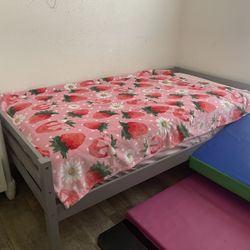 Grey Wood Twin Bed Frame